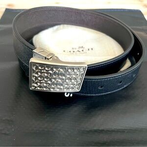 Coach Reversible Unisex Black/Brown Belt, Sliver Buckle! Pristine Condition! ✨🤠💰